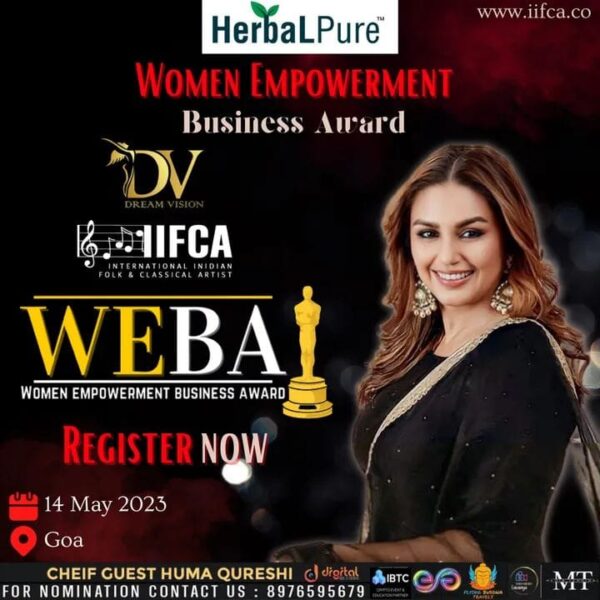 Herbal Pure Women Empowerment Business Award 2023,Business Award 2023,Dainik Bharat, Dream Vision,IIFCA, 