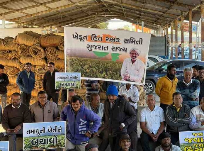 राष्ट्रीय किसान संगठन और गुजरात तंबाकू उत्पादक और व्यापारी संघ ने संयुक्त रूप से अनिर्मित कच्चे तंबाकू पर 40% जीएसटी और 18% उत्पाद शुल्क का विरोध किया।
