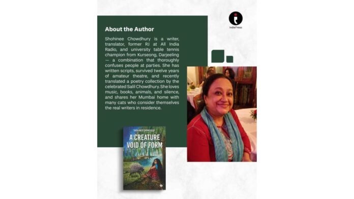 Poet Shohinee Chowdhury discussing her poetry collection A Creature Void of Form