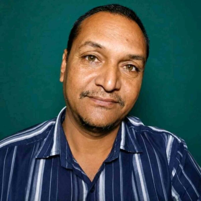 Portrait of author and poet Girdhari Patel Kavyansh representing Hindi and Chhattisgarhi literature